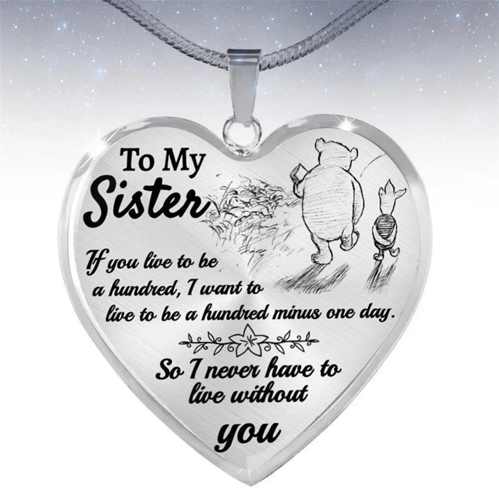 Ожерелье с металлической цепочкой для моей сестры/друга ожерелье кулоном в форме