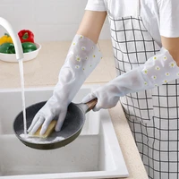 practical fashion kitchen dishwashing gloves household dishwashinggloves rubber gloves kitchen cleaningtools bathroomaccessories
