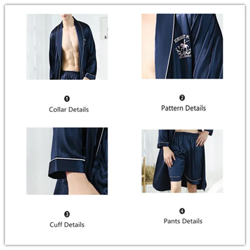 Пижама Мужская атласная шелковая рубашка топ длинные штаны темно серая бордовая