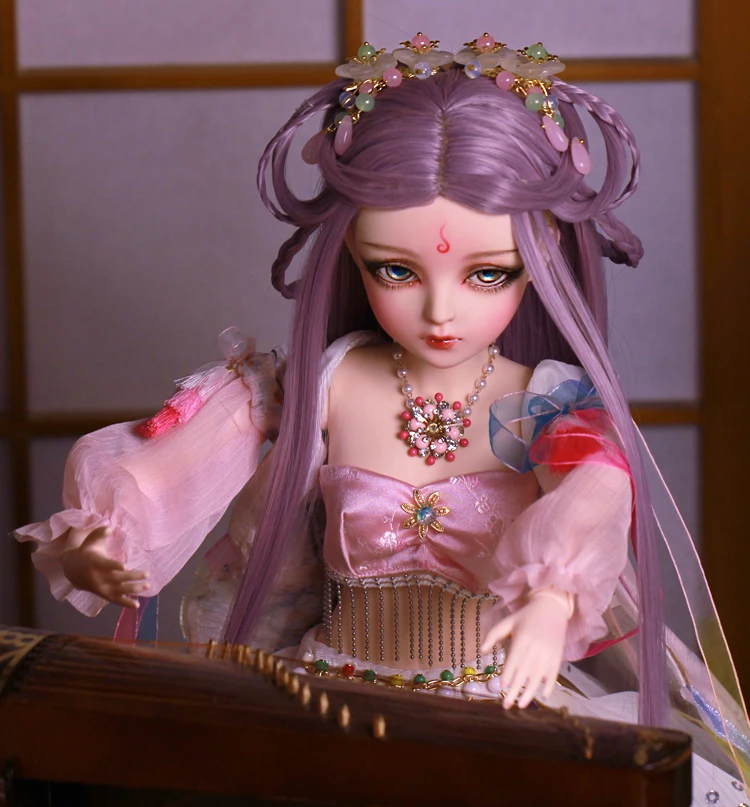 Кукла bjd 60 см подарки для девочек полный набор кукол с фиолетовыми волосами