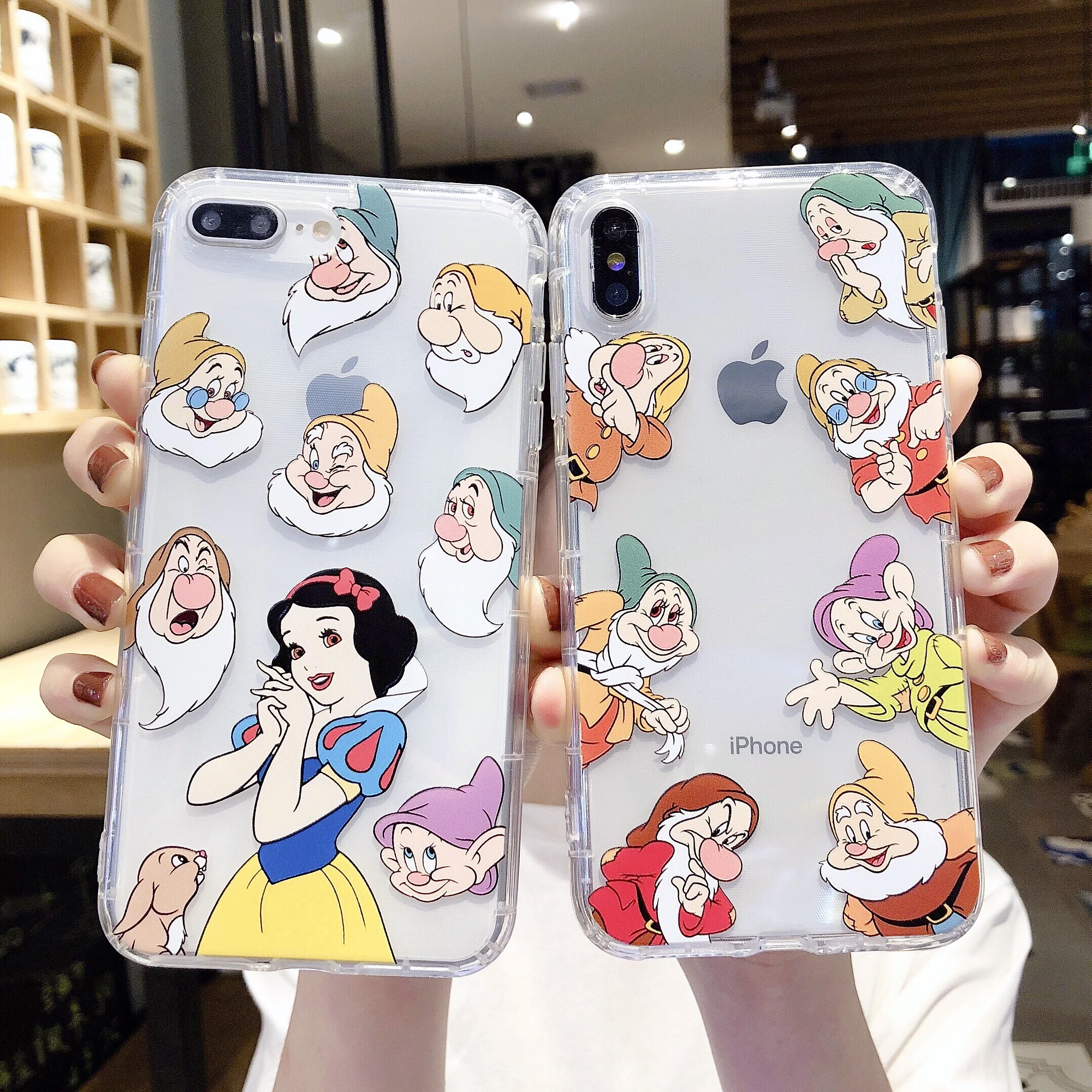 Ультратонкий Прозрачный чехол с милым мультяшным рисунком для iphone 8 7 6 6S Plus Coque