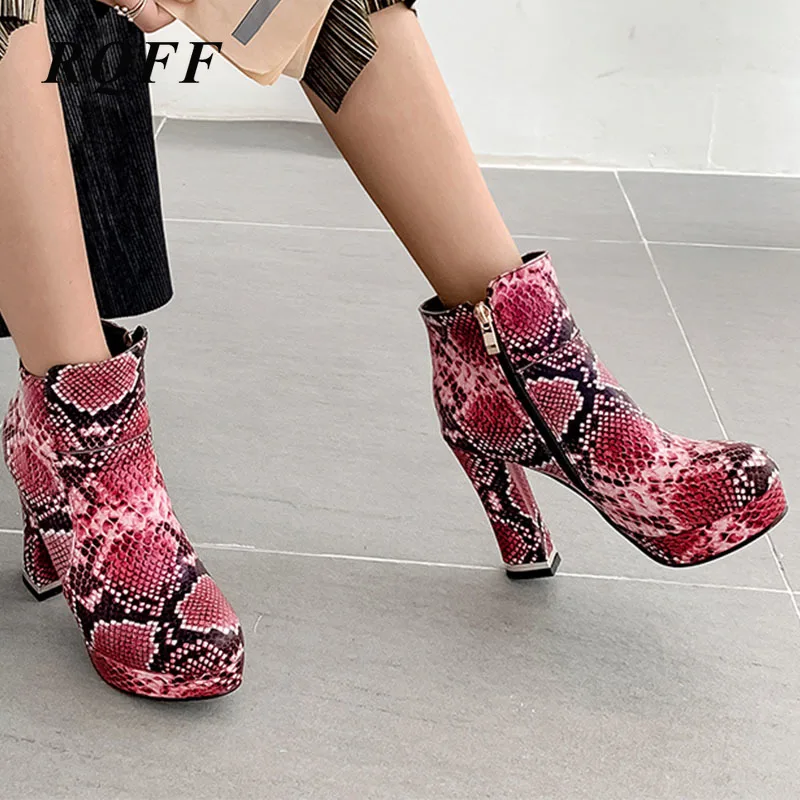 Женские ботильоны на платформе ботинки из искусственной кожи очень высоком