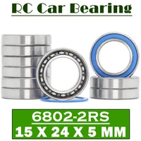 6802rs bearing 10 pcs 15245 mm abec 7 hobby electric rc car truck 6802 rs 2rs ball bearings 6802 2rs blue sealed