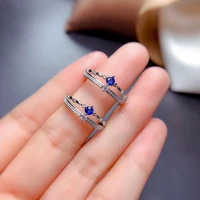weainy natural sapphire ring s925 sterling silver white gold blue sapphire ring simple sapphire ring give girlfriend gift