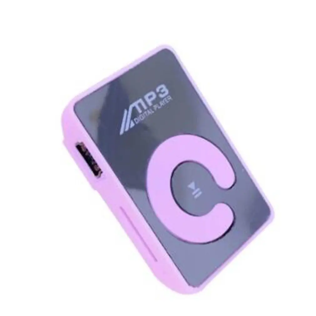 Мини зеркальный MP3-плеер Портативный Модный спортивный USB цифровой музыкальный плеер Micro SD TF карта медиаплеер - Цвет: Розовый