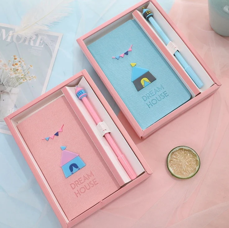 

Students Diary Book Creative Dream House Notebook Office Stationery Notebook Gift Box Package Birthday Gift
