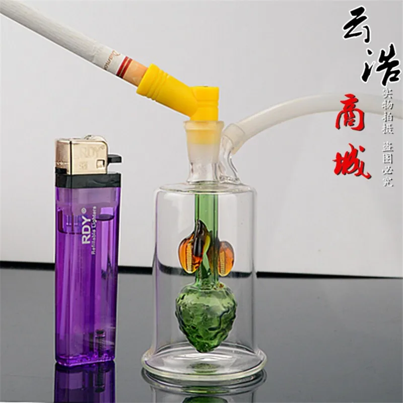

Mini small strawberry jug double filter glass kettle pipe hose full set of tobacco accessories