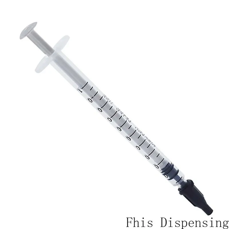 1ml/1cc Dispensing Plastic Liquid Dispenser Syringe Industrial Glues Manual with Black Tip Cap Pack of 10 | Инструменты