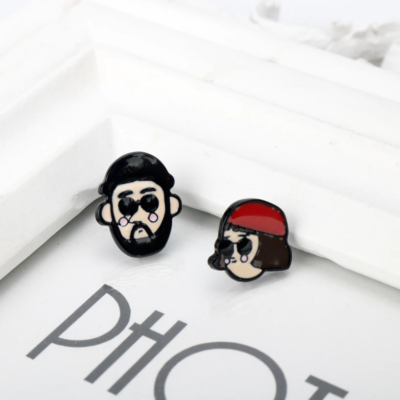 Женские серьги-гвоздики с эмалью мультяшным принтом | Украшения и аксессуары