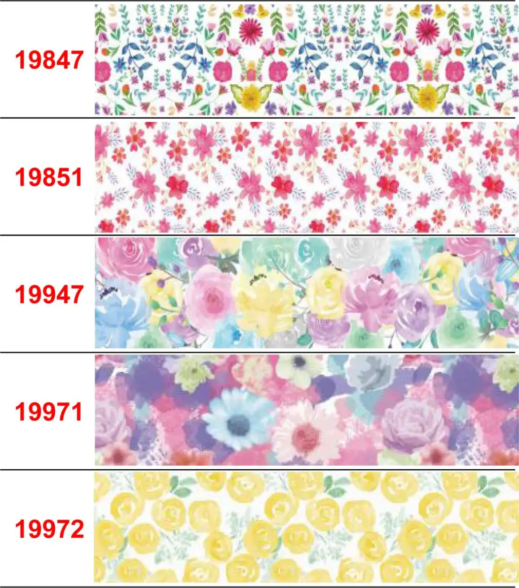 16 мм-75 мм ретро Цветочная серия с принтом корсажная/фоновая лента желтая красная