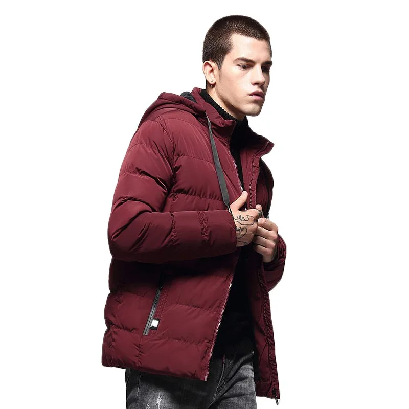 2019 Новая зимняя мужская однотонная парка теплые куртки простая практичная
