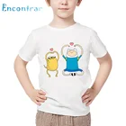 Детская футболка с рисунком времени приключений Финна и Джейка, детские летние белые топы, забавная футболка для мальчиков и девочек, HKP5200