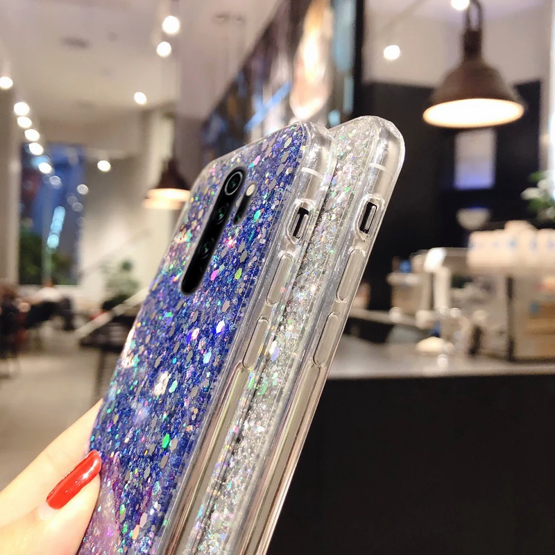 Bling Glitter Phone Case For Xiaomi Redmi Note 8 Pro 7 6 5 soft silicone cover fundas Mi 10 9 A3 Lite |