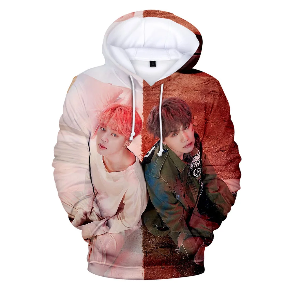 

New Korean Fashion 3D Kpop Hoodie Sweatshirts Pullovers Men/women Long Sleeve Hooded Tops Female Harajuku Streetwear K-pop Hoody