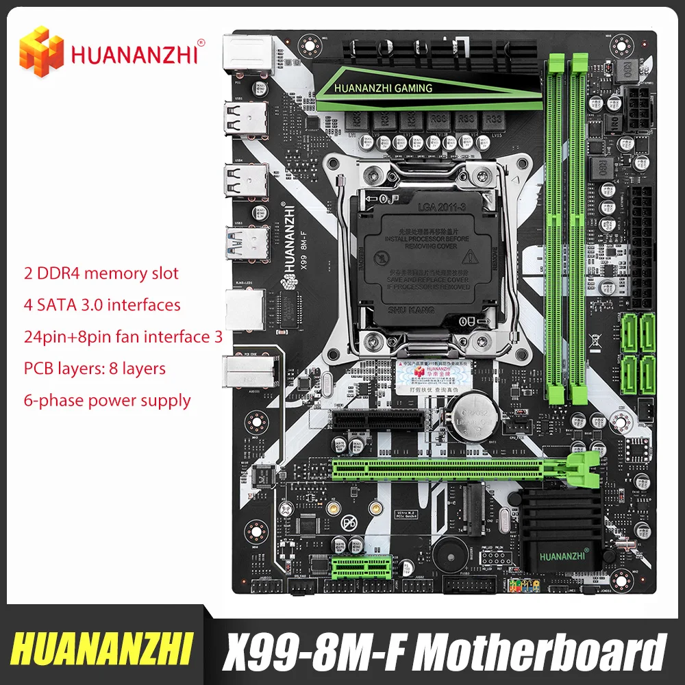 

Материнская плата HUANANZHI X99-8M-F DDR4 двухканальная память LGA 2011-3 все серии NVME USB 3,0 SATA
