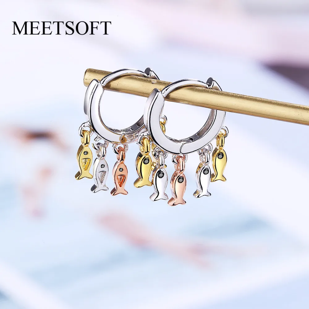 MEETSOFT посеребренные предотвращающие аллергию модные серьги кольца для женщин