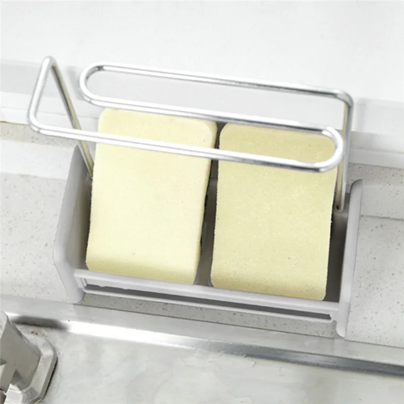 

Storage Shelf Sponge Kitchen Draining Sink Box Multifunction Organizer Stands Tidy Utensils Towel Racks Free Punching