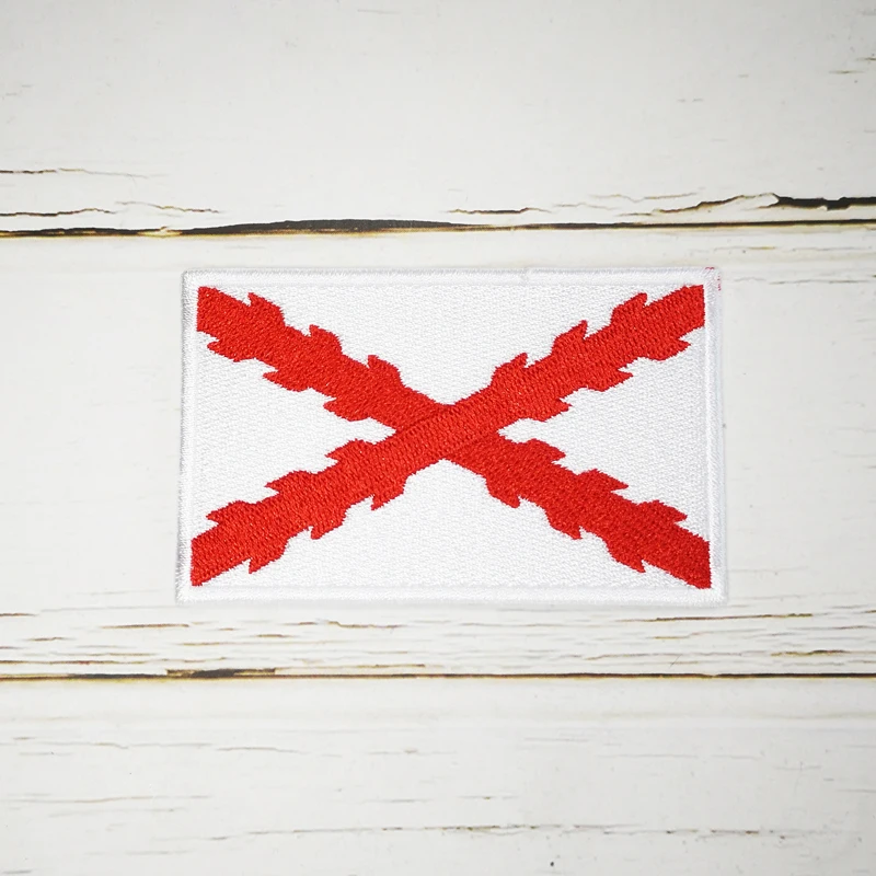 Нашивка с вышивкой Крест бордового флага Испании 100% шт. 8 х5 см | Дом и сад