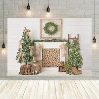 avezano winter christmas tree socks wood deer gift portrait decor baby newborn party backdrop photo background custom studio