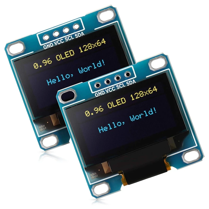

HOT-2Pcs 0.96 Inch Display Module 12864 128X64 SSD1306 Driver IIC I2C Serial Self-Luminous Display Board for Raspberry PI