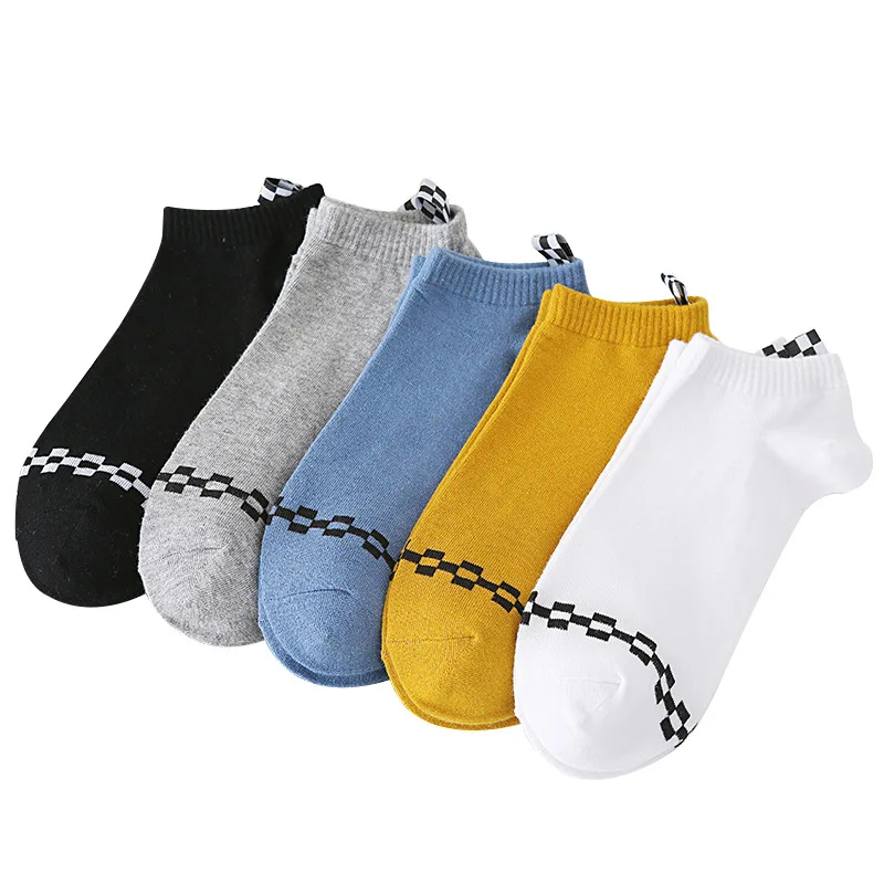 

Носки мужские хлопковые, простые дышащие, повседневные, до щиколотки, модные в японском стиле, белые черные