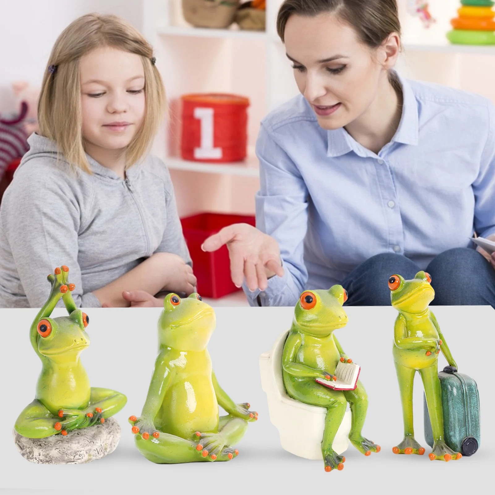 

Frog Resin Crafts Living Room Desktop Yoga Animal Decoration Bedroom Home Decor Frog Sculpture Statue Decor Ornament