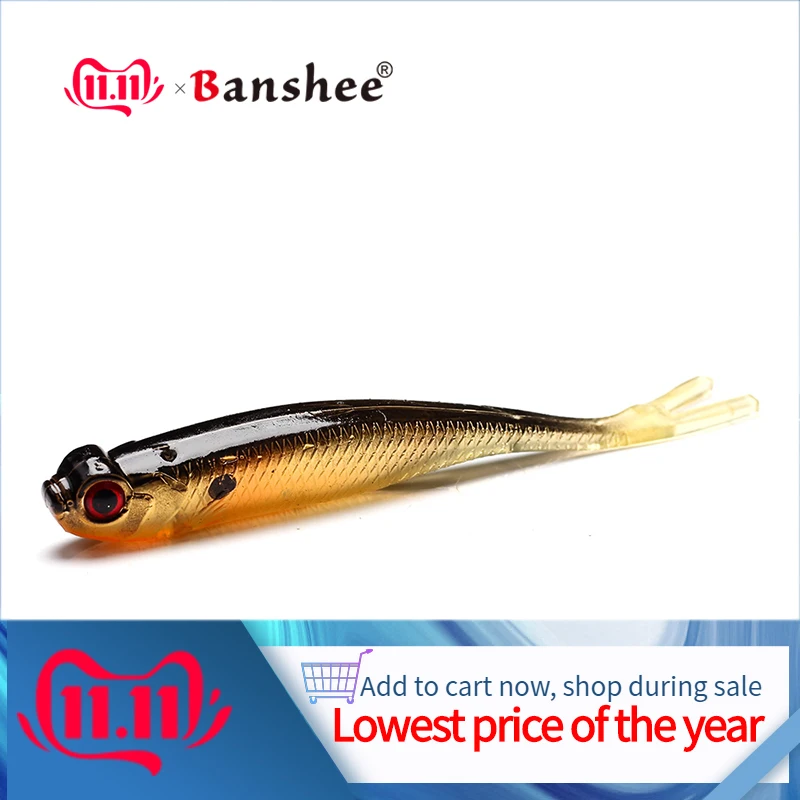 

Banshee 100mm 8Pcs/Lot Shads Soft Lures Real Silicon Bait For Fish Shad Easy Shiner Wobblers Fishing Lure Artificial Plastic