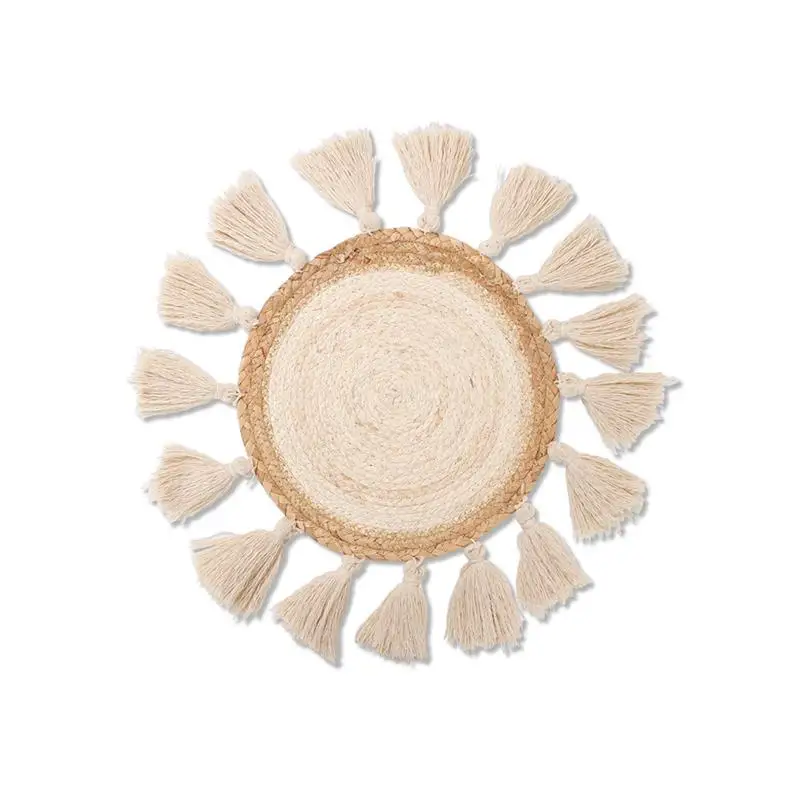 

Handmade Woven Macrame Wall Hanging Round Tapestry for Wedding Wall Decoration Living Room Home Decor Art