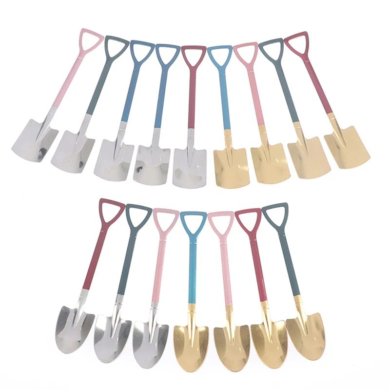 2PCS Coffee Spoon Cutlery Set Stainless Steel Retro Iron Shovel Ice Cream | Дом и сад