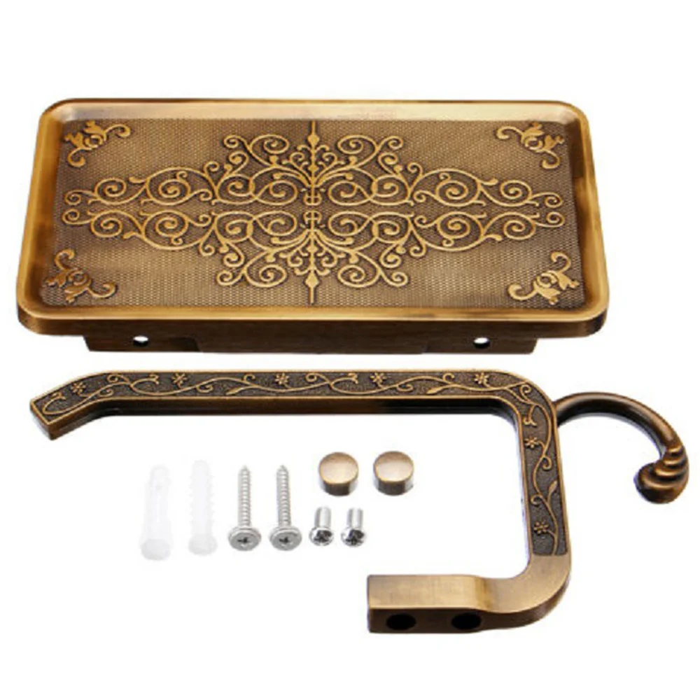 

Bathroom Antique Carving Toilet Tssue Paper Roll Holder Phone Shelf Wall Mounted Storage Rack Home Hotel Decoration