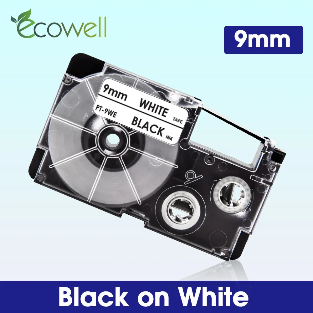 Лента для этикеток Ecowell 9 мм XR-9WE XR 9WE Casio XR-9X XR-9RD XR-9BU XR-9YW XR-9GN KL-60 KL-120 KL-100 | Компьютеры и