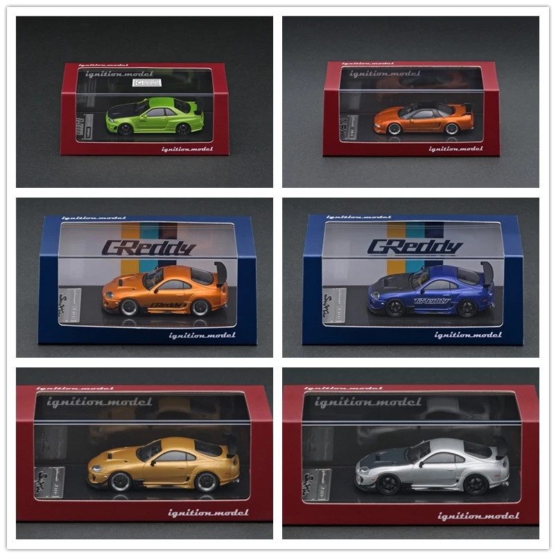 Модель зажигания IG 1:64 Toyota Supra A90 JZA80 RZ Nissan GTR R34 Skyline 2000 Дамская HONDA NSX Mazda RX7 FD3S литая