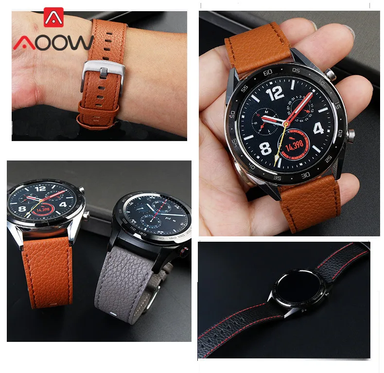 Ремешок из натуральной коровьей кожи 22 мм мужской спортивный сменный Браслет для