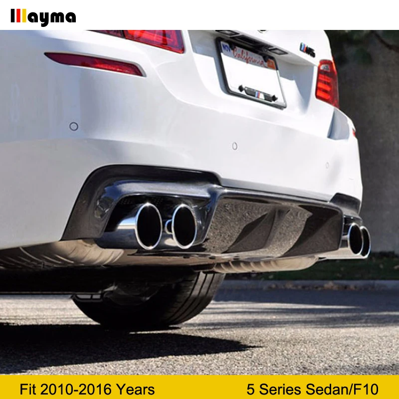 3D Стиль углеродного волокна задний бампер для губ Диффузор BMW 5 серии M5 2010 2016 год F10