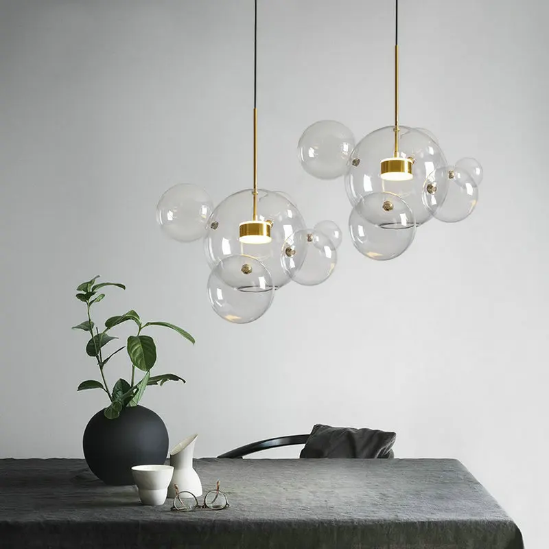 Современная стеклянная люстра с подвеской креативный дизайн светодиодный лампа