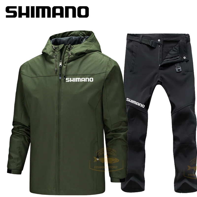 

Зимний рыболовный костюм Shimano, Мужская весенняя одежда для рыбалки, Спортивная походная рыболовная куртка с капюшоном, мужские водонепрони...