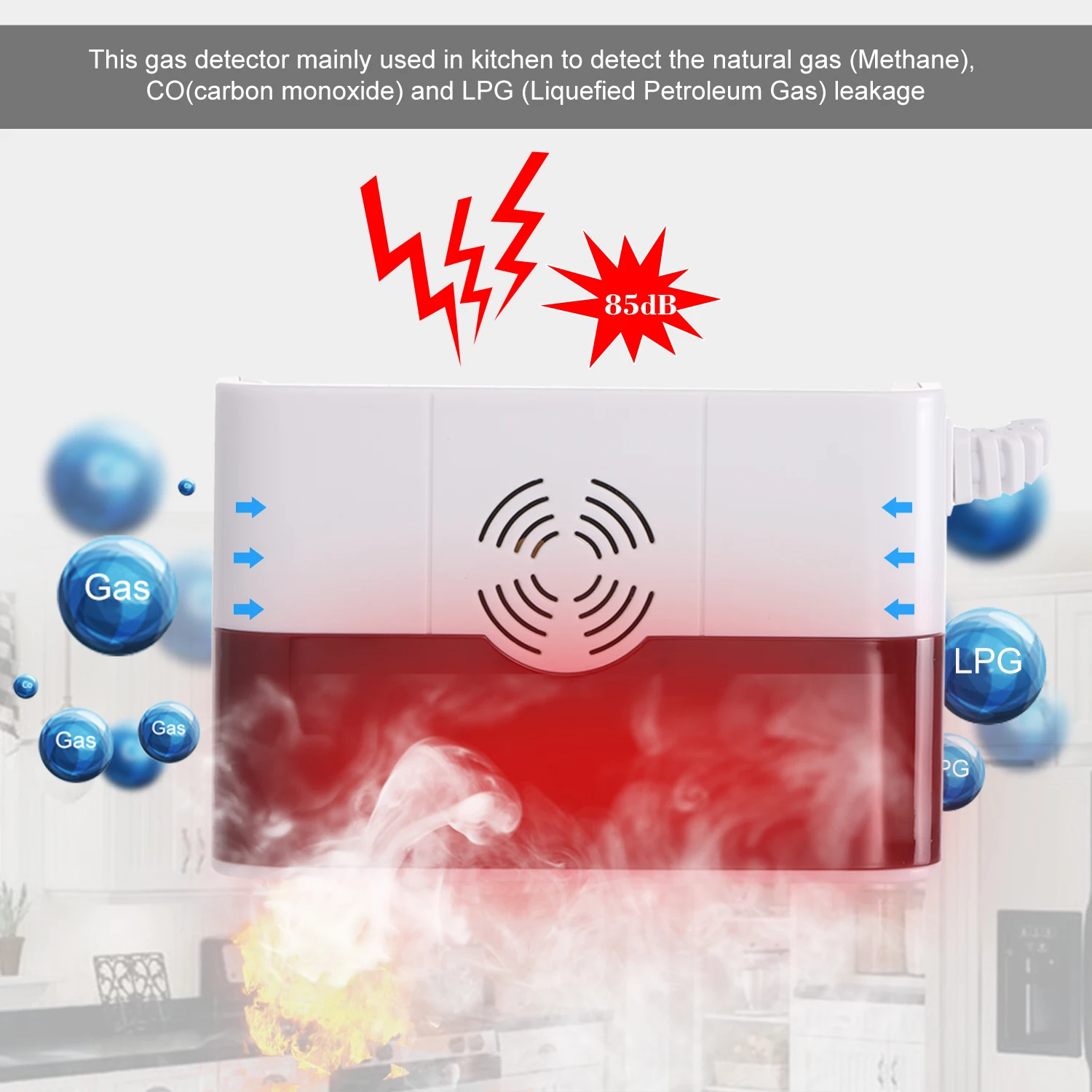 Беспроводной детектор горючих газов 433 МГц датчик Природного сжиженного