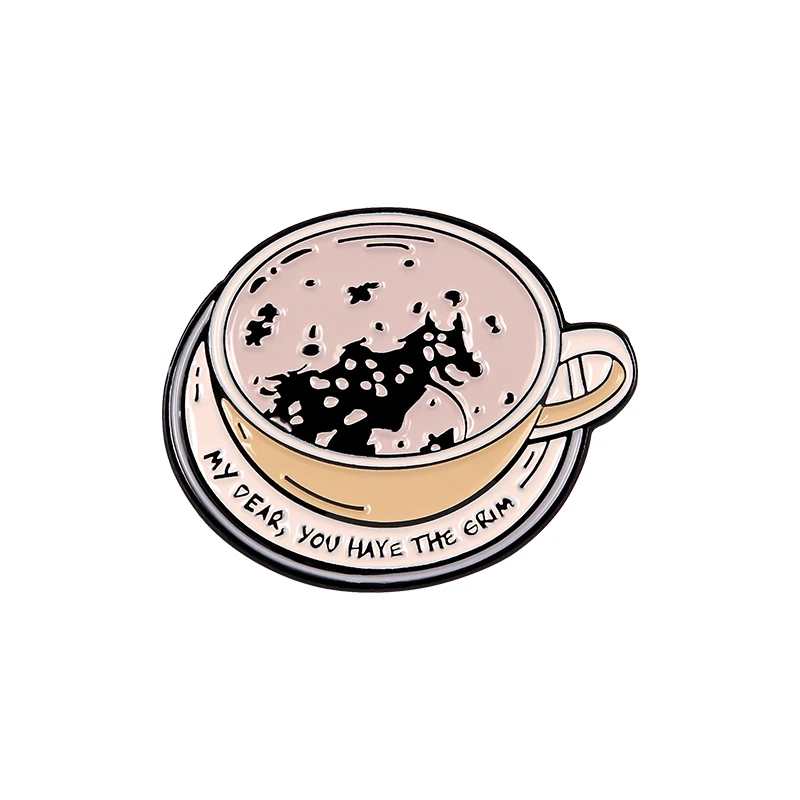 Butterbeer эмалированная булавка на заказ на день рождения торт кофейные Броши рубашка нагрудная сумка Волшебный мир значок книга фильм ювелирные изделия подарок для фанатов - Окраска металла: coffee