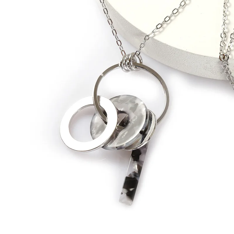 2021 женское ожерелье из золотого сплава круглое Леопардовый цвет акриловый