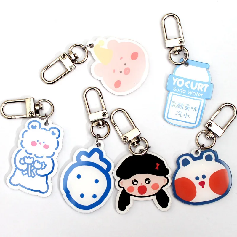 2020 Catoon медведь собака брелок золотой цвет милый для женщин металлические брелки