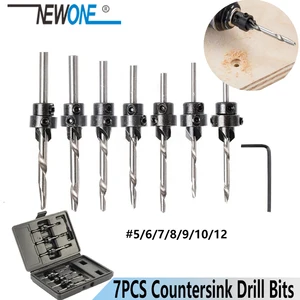Набор профессиональных зенковочных сверл по дереву, 7 шт.