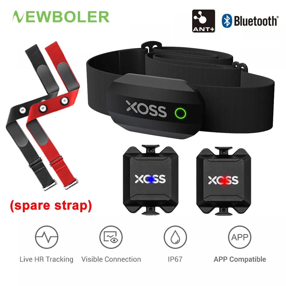 Датчик частоты сердечных сокращений XOSS, Bluetooth 4,0 ANT, беспроводной пульсометр для упражнений, водонепроницаемый двухрежимный датчик частоты ...