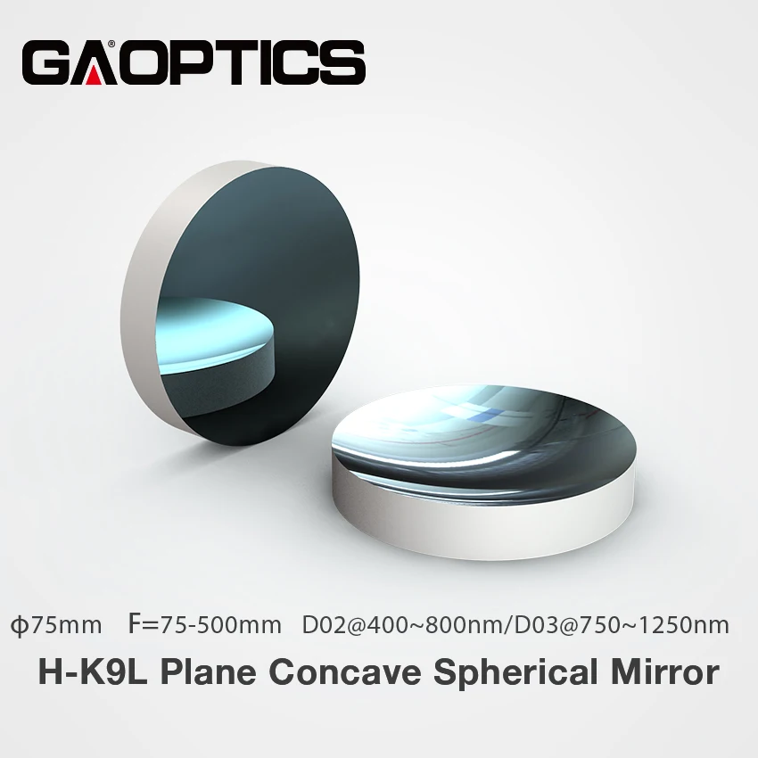 

D02 D03 High Reflective Dielectric Coating Concave Spherical Mirrors Dia.75mm FL75mm to FL500mm