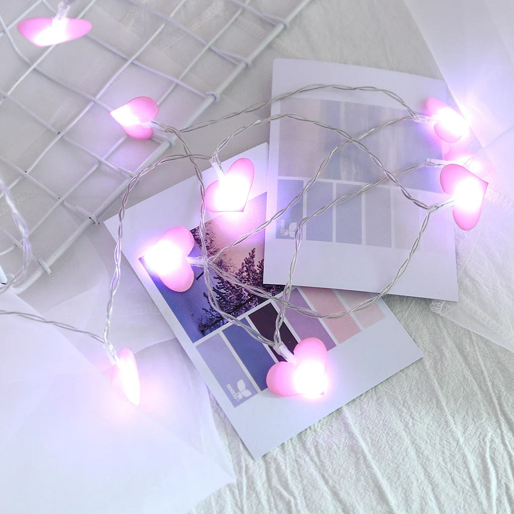 Ins девушка сердце 10LED ткань любовь в форме сердца компоновка комнаты фонари