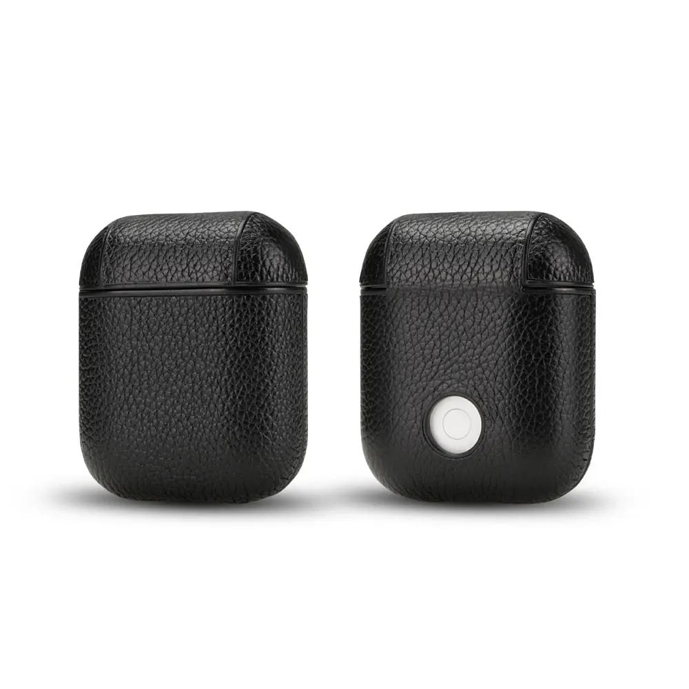 LISM чехол из натуральной кожи для Apple Airpods 1/2 противоударный ПК чехол для AirPods протектор для наушников Litchi шаблон чехол Капа