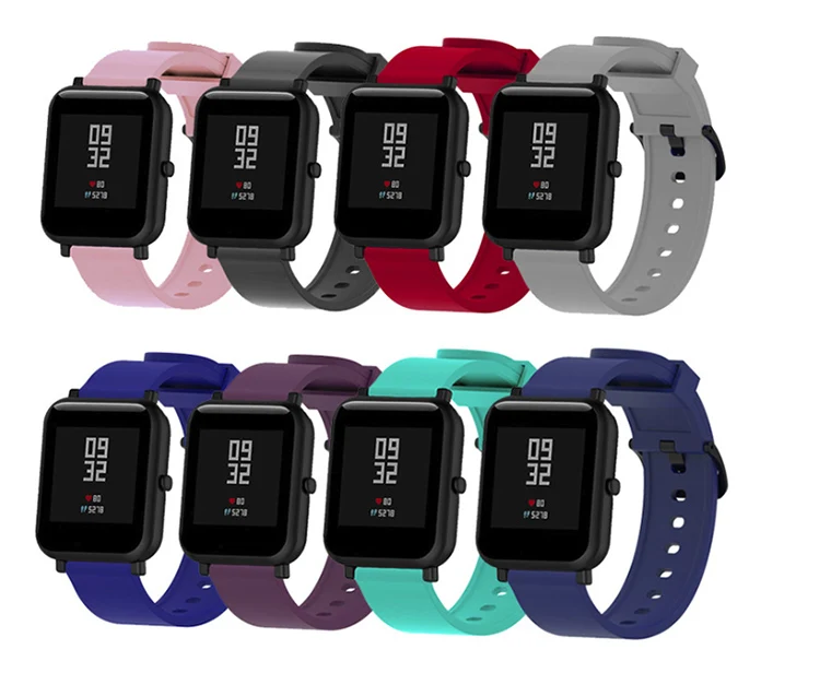 Силиконовый ремешок для часов Xiaomi Huami Amazfit Bip Little Band 20 мм ремешок для Amazfit Beep браслет на запястье samsung gear S2 S4