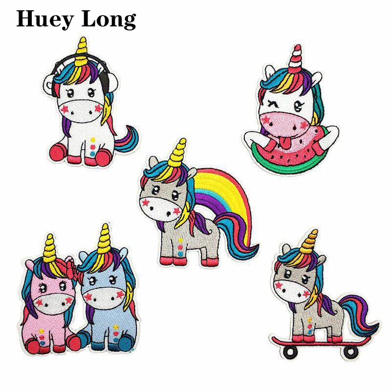 Мультяшный Единорог Милая пони одежда вышивка патч детская дырка ткань паста