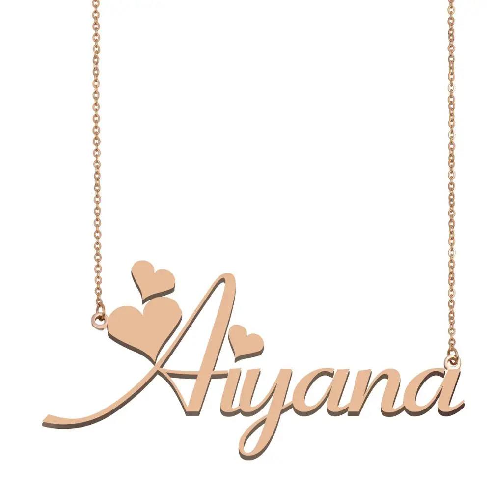 Dainty Aiyana Name Necklace Personalized CustomPendant for Women Girls Best Friends Birthday Wedding Christmas Mother Days Gift