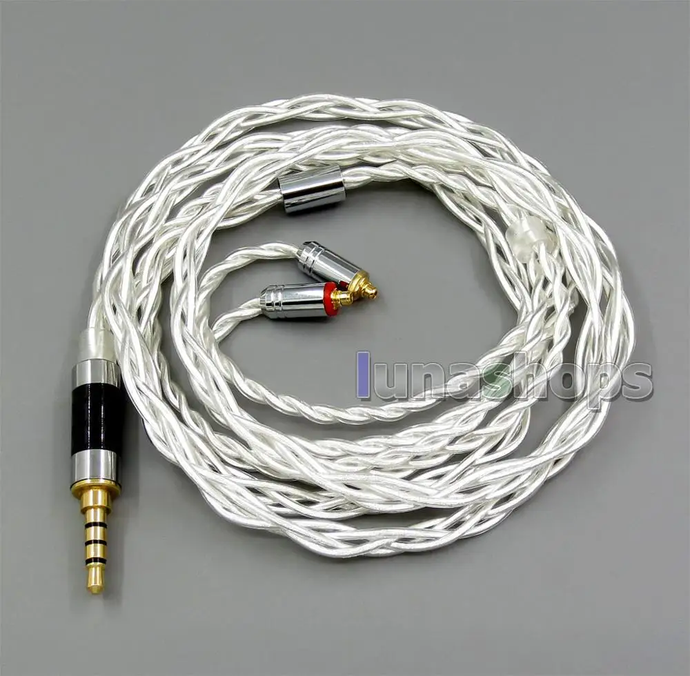 LN006003 чистое серебро Экранирование кабель для наушников MMCX разъем Shure se535 se846 se215 кабель для наушников