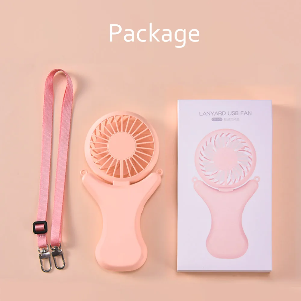 

PADCOVER New 3 Speeds Adjustable Hanging Neck Mini Handheld Rechargeable USB Fan Built-in Battery 2000mAh